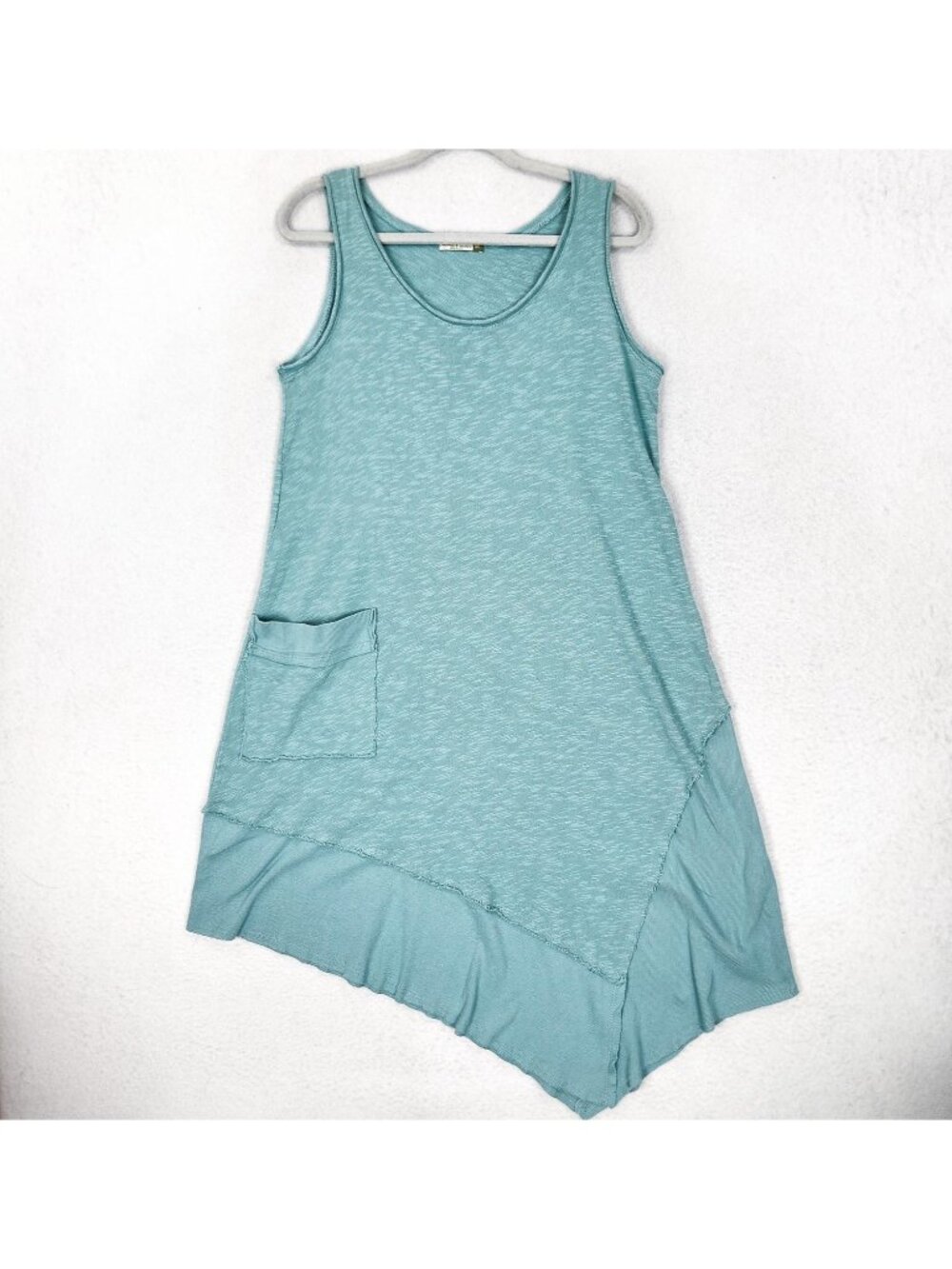 Chalet Et Ceci Dress Womens Medium Blue Lagenlook Sleeveless Swing Pockets USA